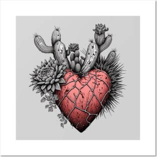 Red prickly heart Posters and Art